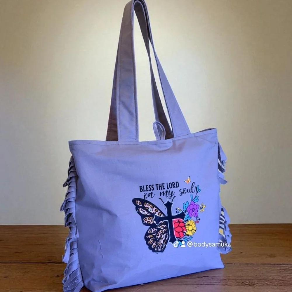 Bless the Lord Embroidered Tote Bag